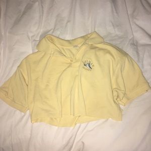 Cute vintage Cayman Islands yellow cropped tee
